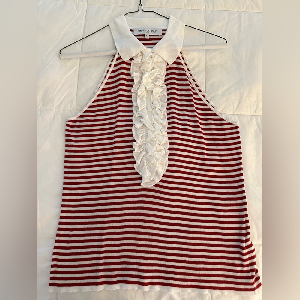 Gently worn, Anne Fontaine Sleeveless Collared Shirt